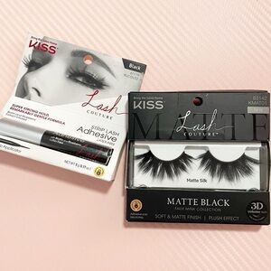 3 for $10 🛍️ Kiss Cosmetics Lash Couture Faux Mink Matte Black Lashes & Glue NEW